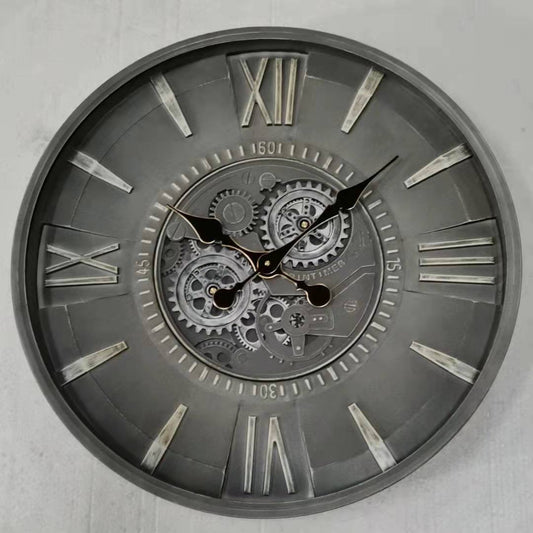 Henley Pewter Cog Clock 59 cm