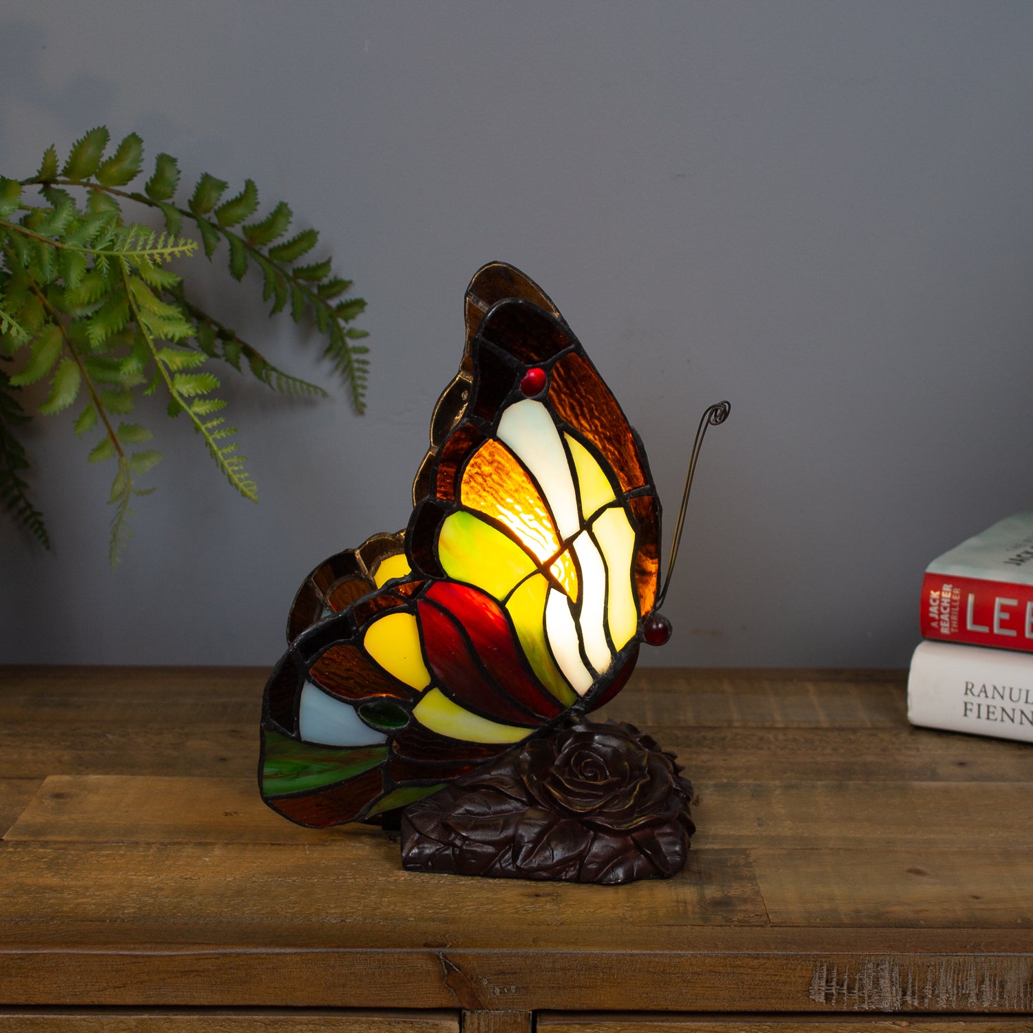 Multi-Coloured Butterfly Tiffany Lamp