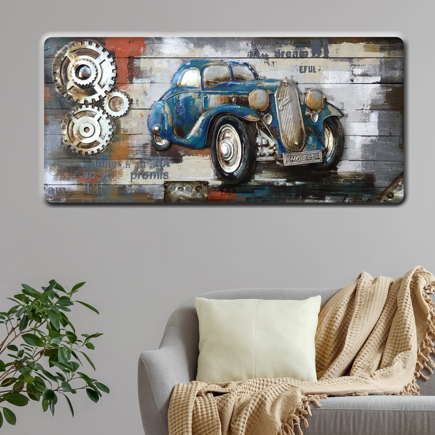 3D Vintage Car Board Art