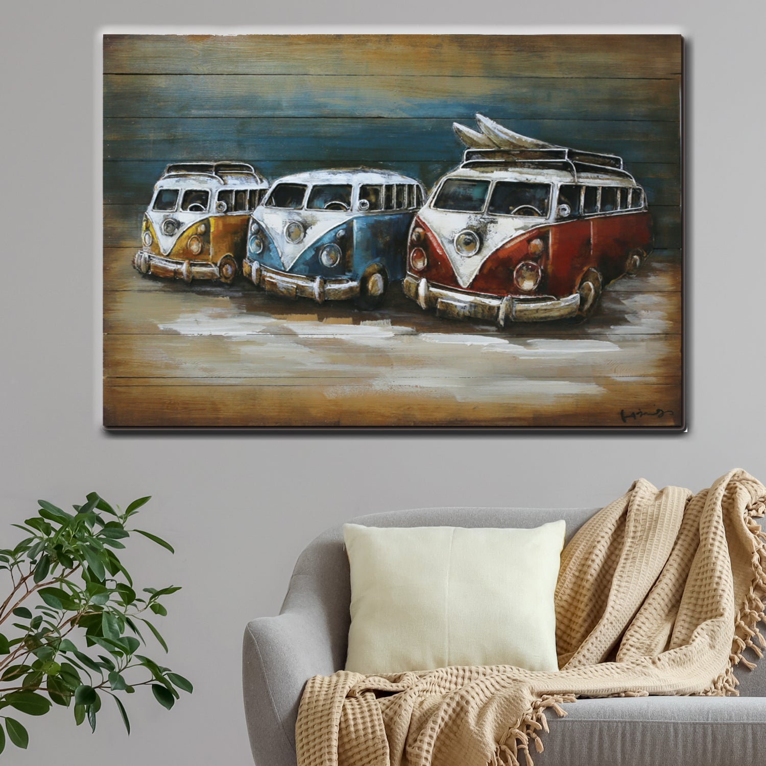 3D Camper Vans Board Art