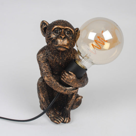 Monkey Holding A Bulb Lamp