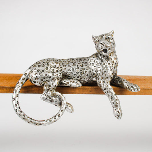 Leopard Shelf Hanger, Silver