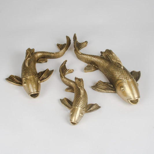 Koi Wall Art set of 3, Gold