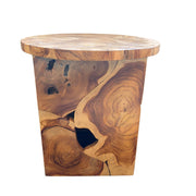 Teak Slice Round Side Table