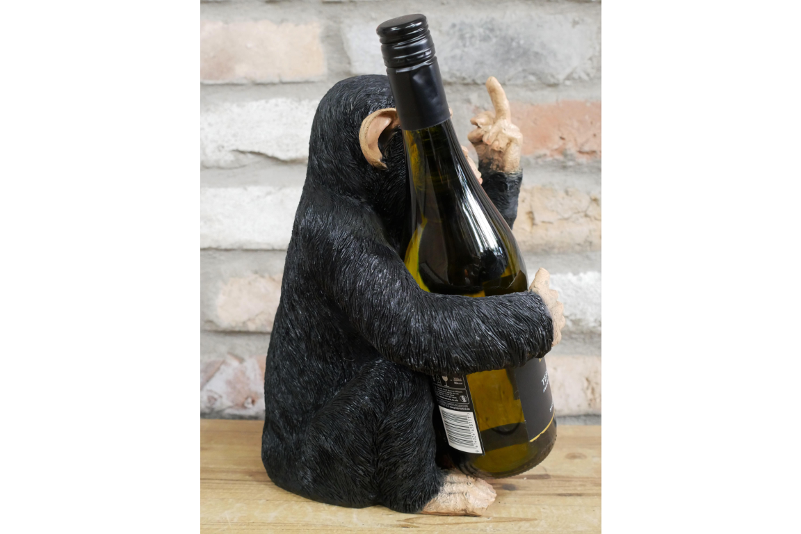 Up Yours Monkey Wine Holder, Black