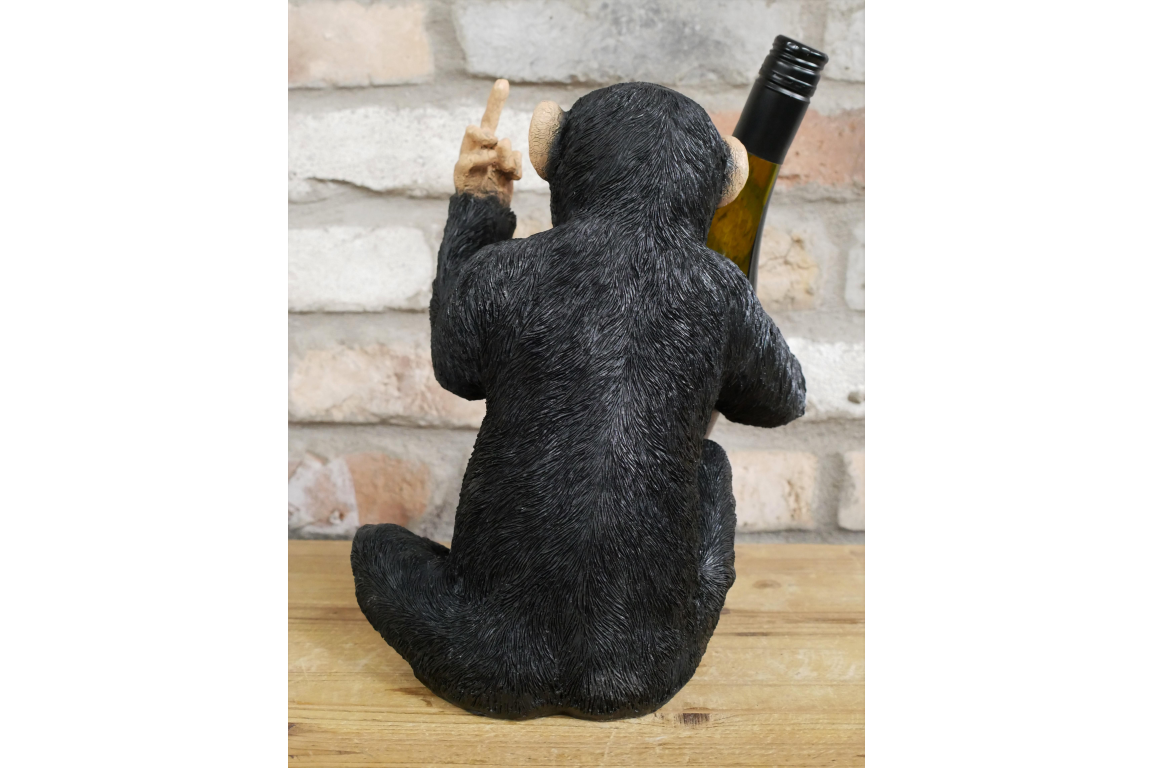 Up Yours Monkey Wine Holder, Black