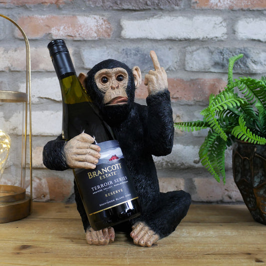 Up Yours Monkey Wine Holder, Black