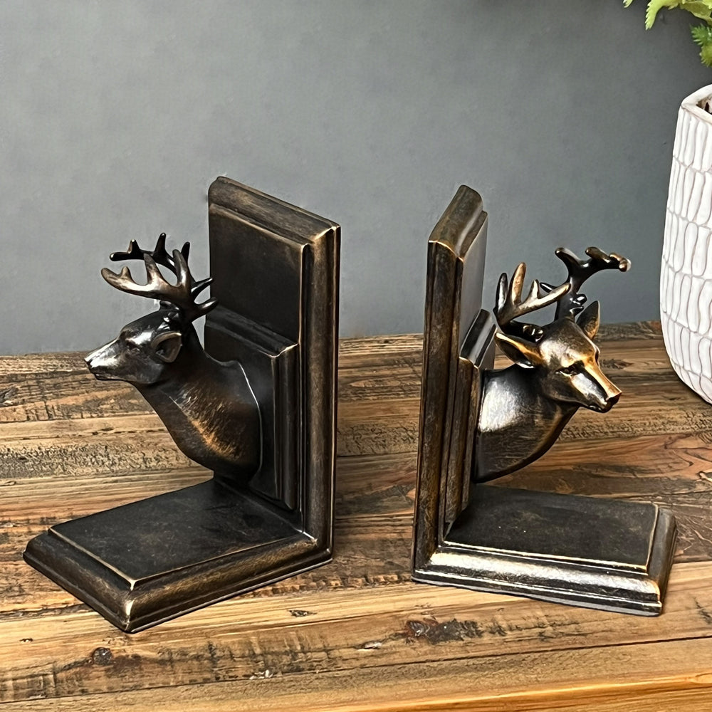 Stag Head Bookends