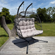 Brisbane Hanging Double Egg Chair, Grey