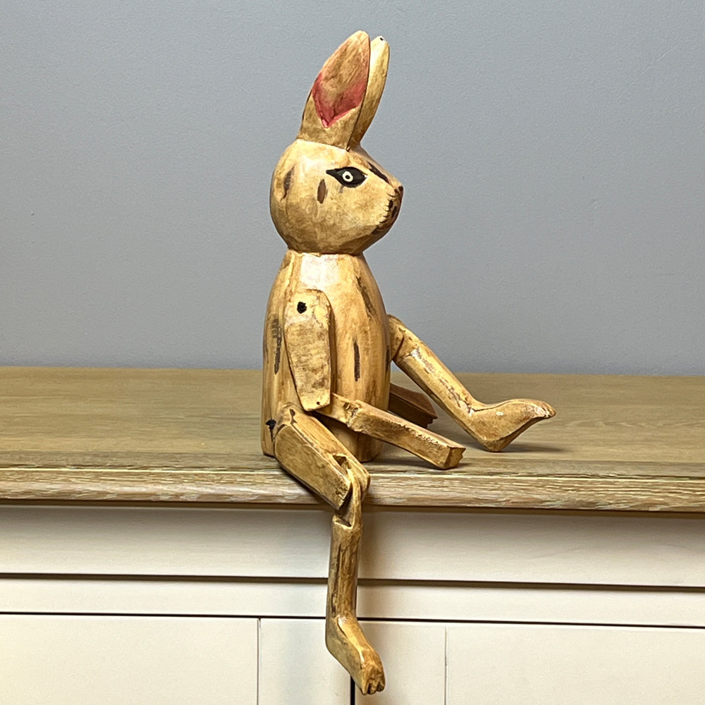 Articulated Natural Wooden Rabbit