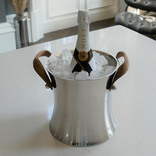 Ice Bucket with Leather Handles