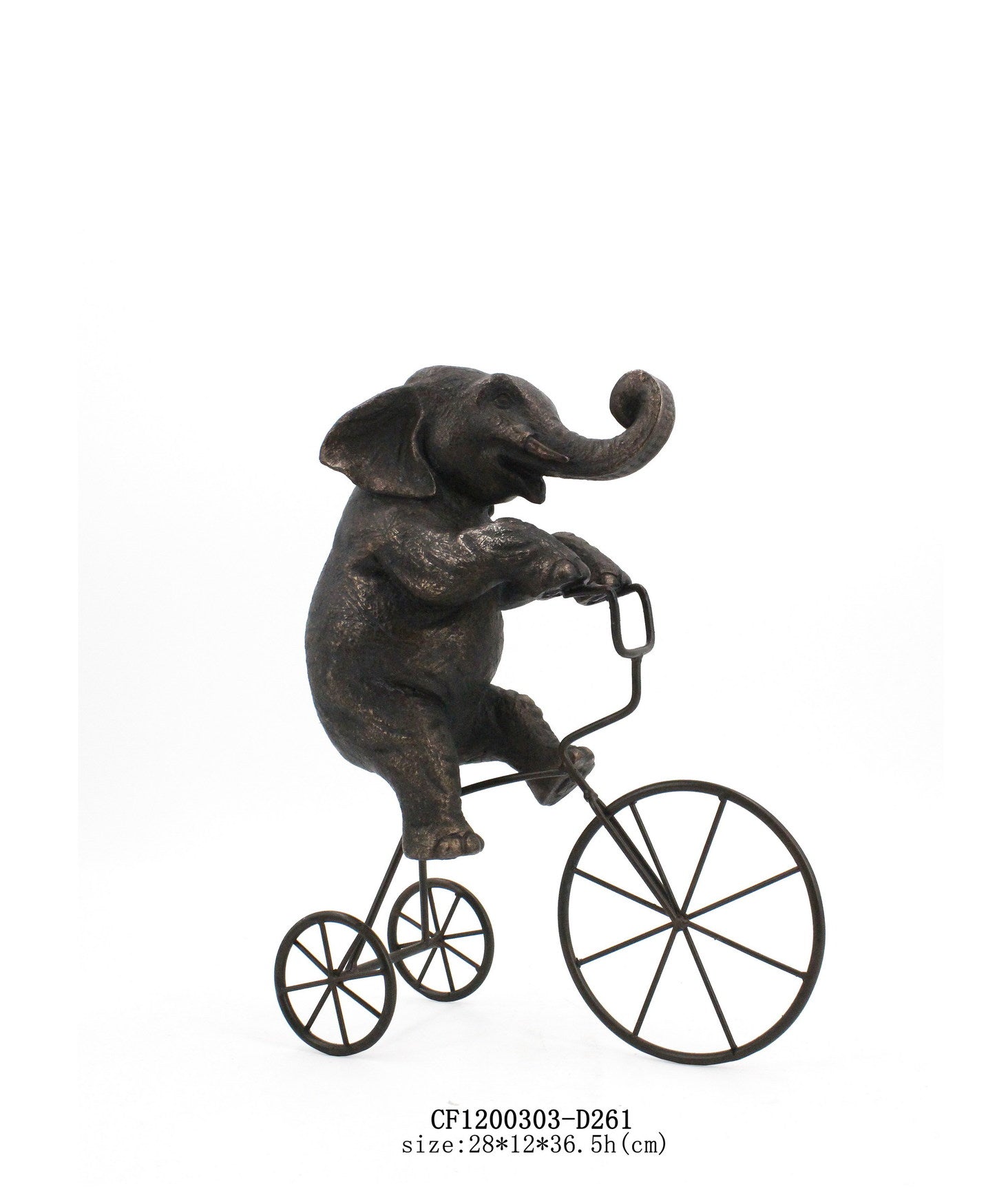 Elephant On Tricycle Sculpture