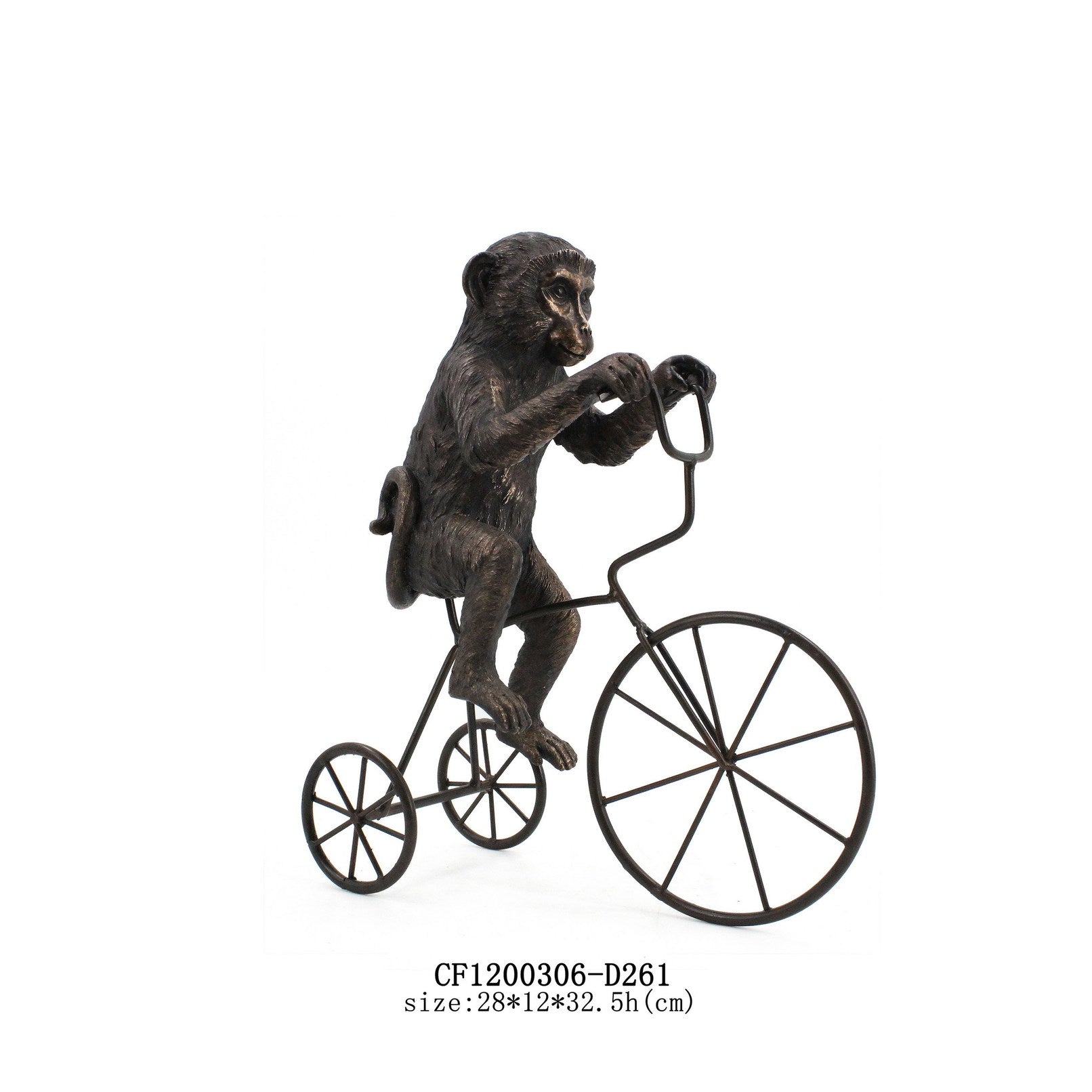 Monkey On Tricycle Sculpture