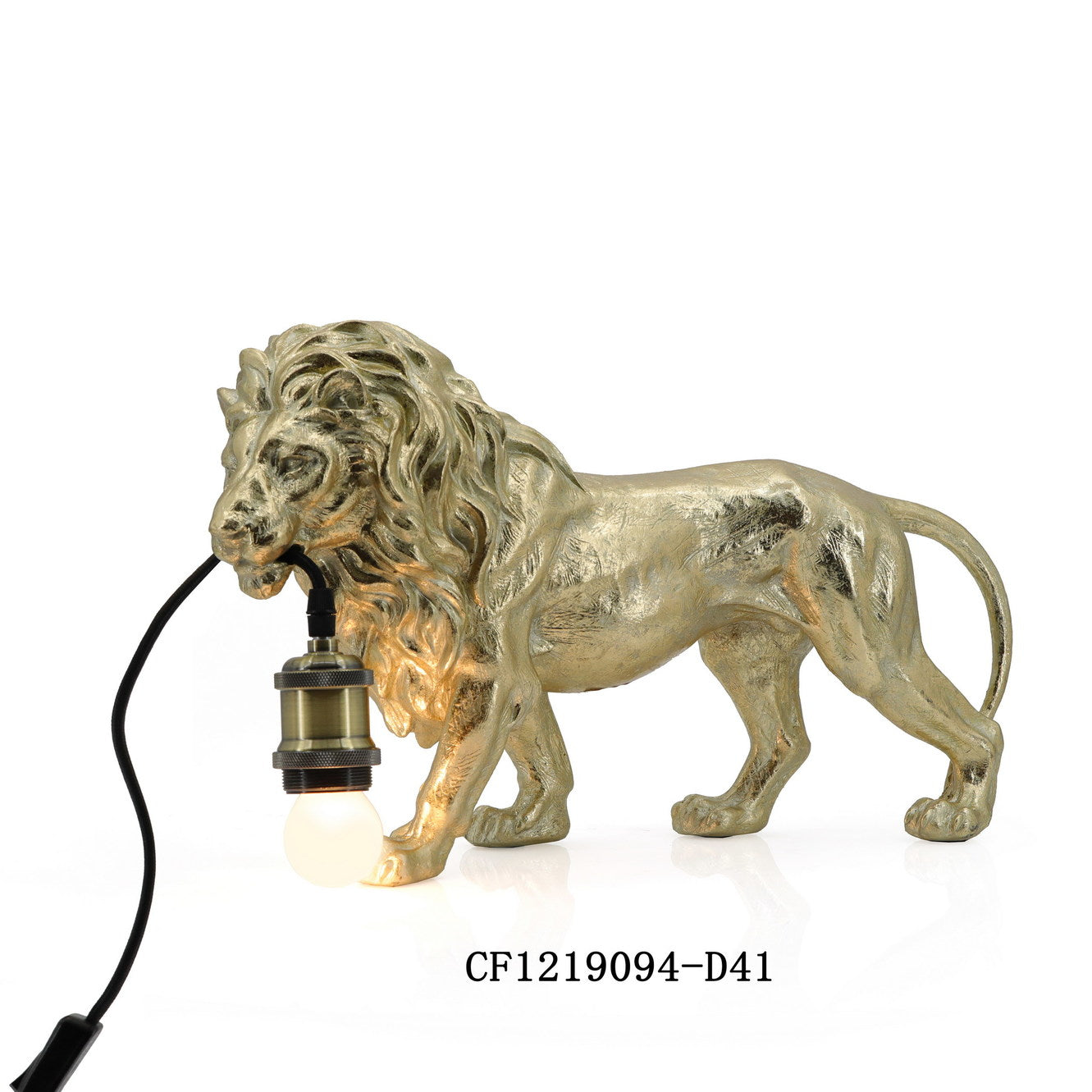 Gold Lion Lamp