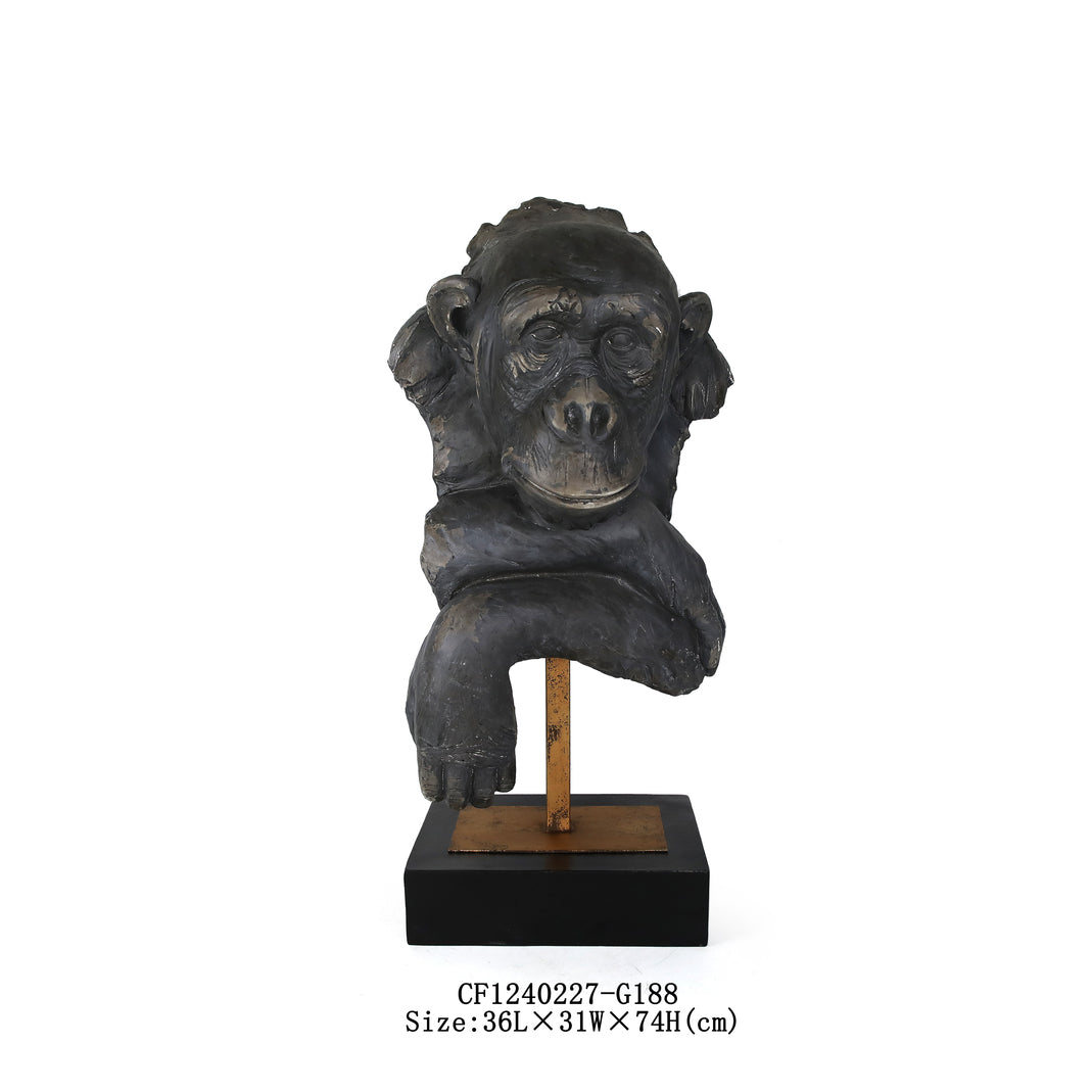 Contemplating Chimpanzee Statue