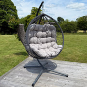Cairns Deluxe Rope Hanging Egg Chair, Grey