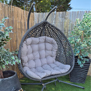 Darwin Double Hanging Egg Chair, Grey