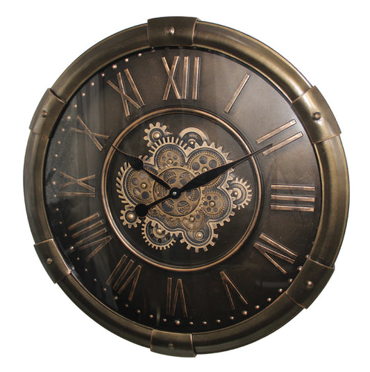 Moderna Bronze Cog Clock, Roman Numerals, 74 cm