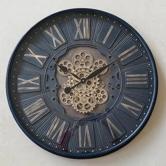 Florence Navy Cog Clock, 70 cm