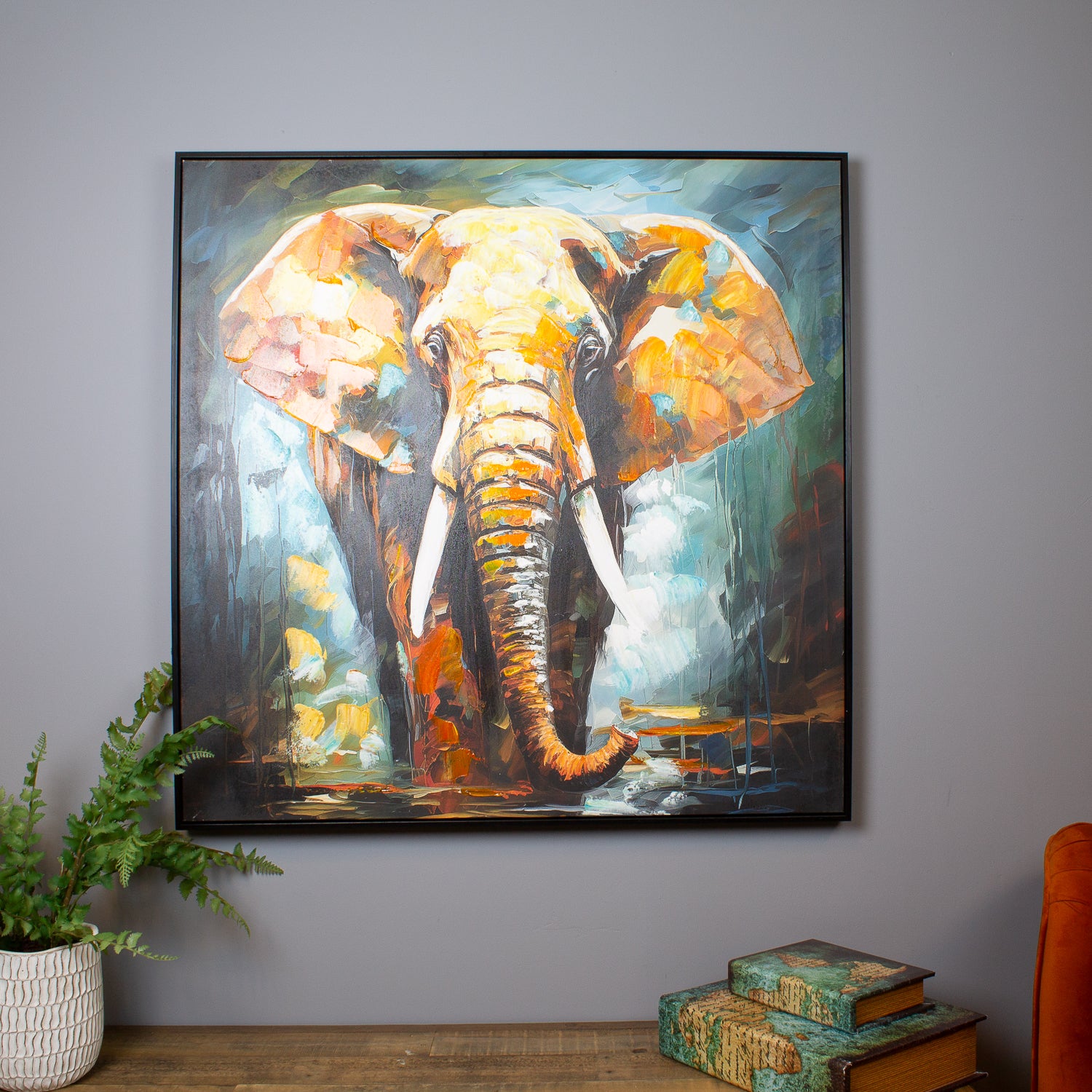 Savanna Elephant Oil Canvas