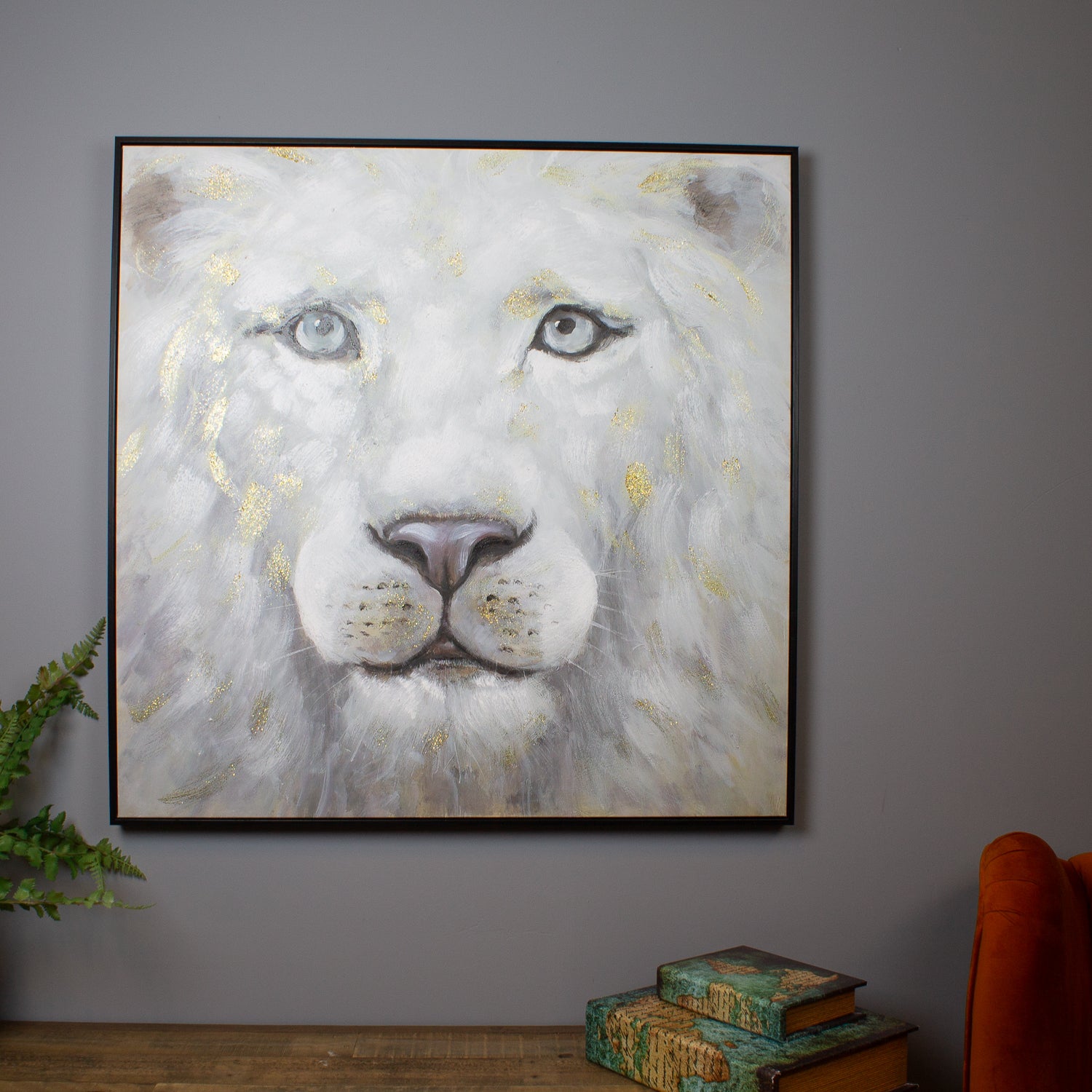 White Lion Oil Canvas