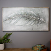 Silver Feather Oil Canvas