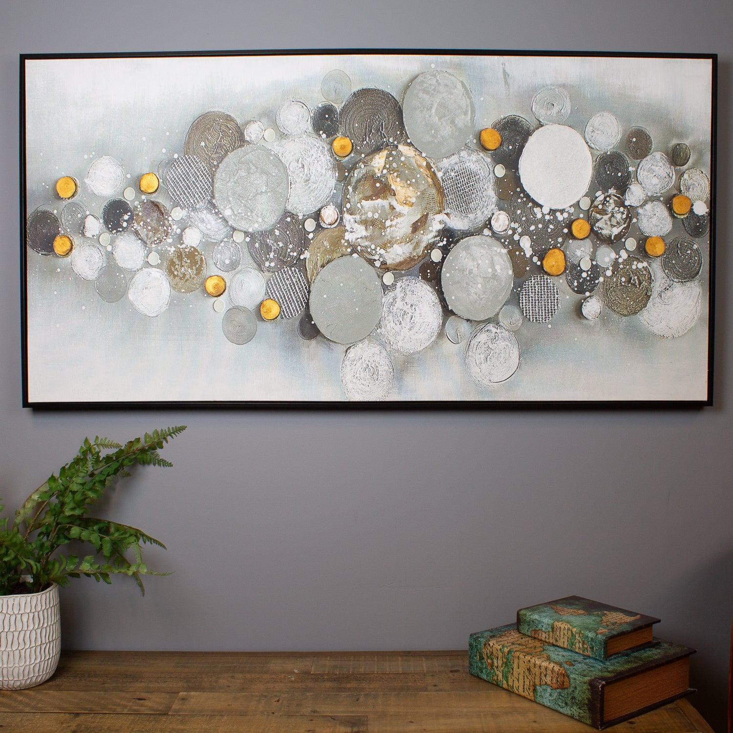 Circle Scatter Oil Canvas