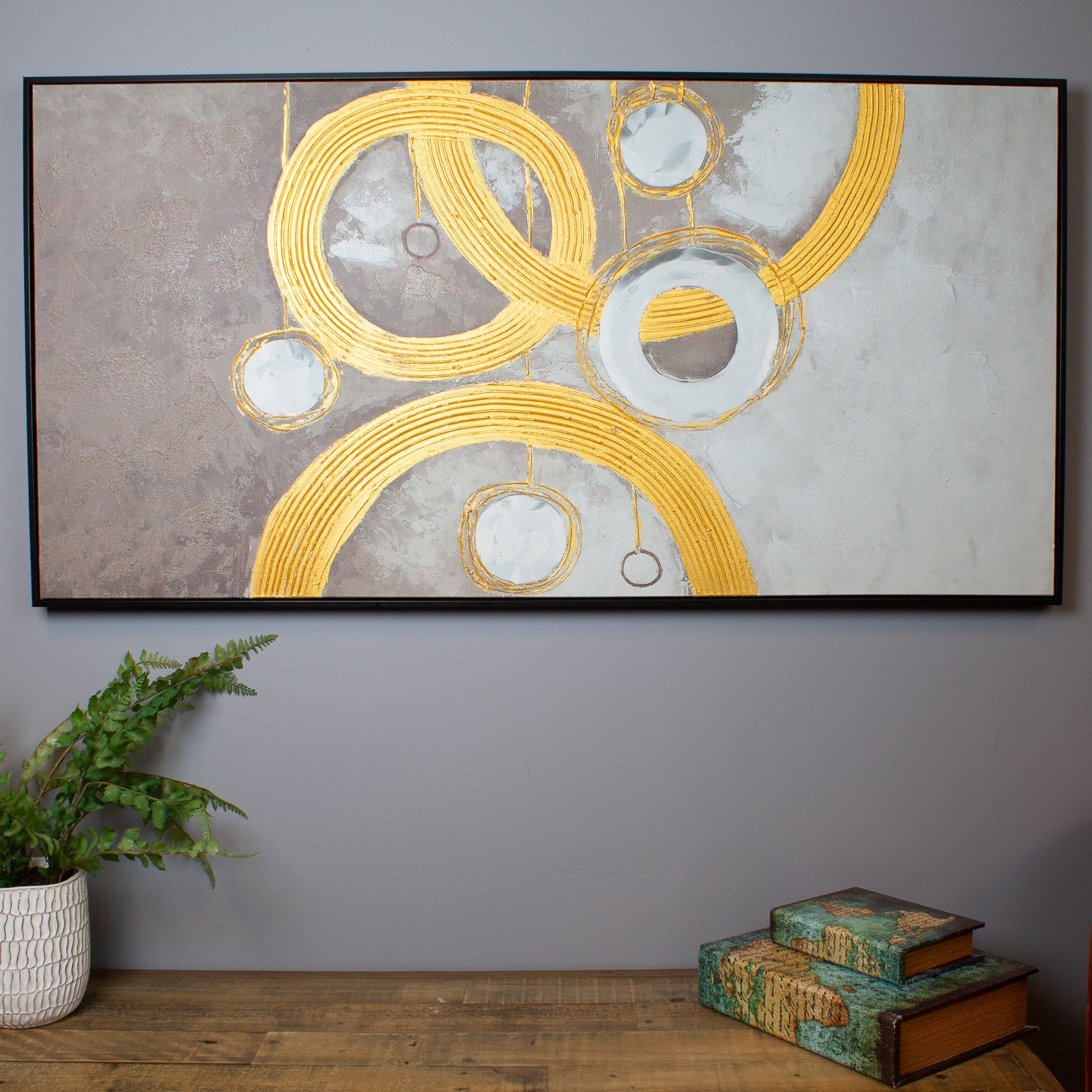 Entwined Circles Oil Canvas