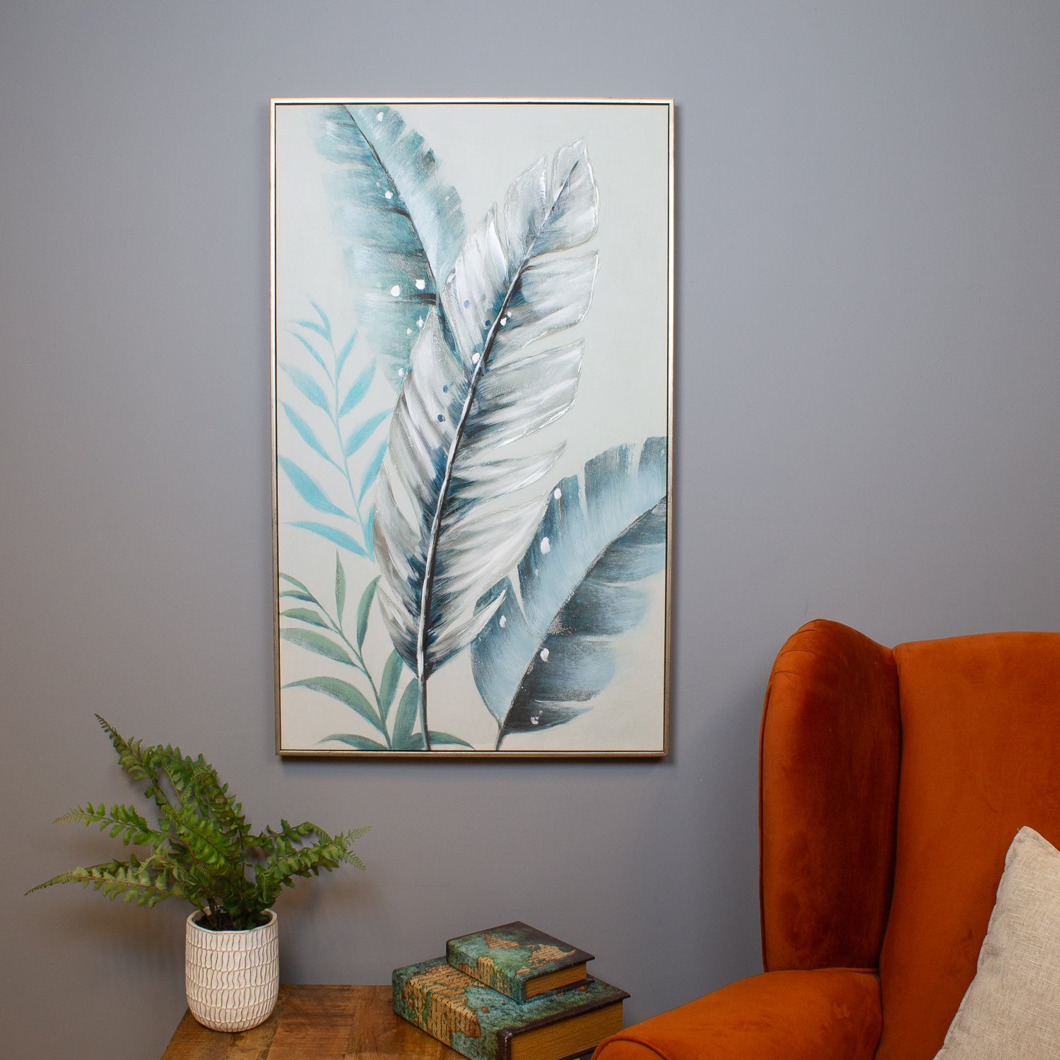 Tropical Leaves Oil Canvas