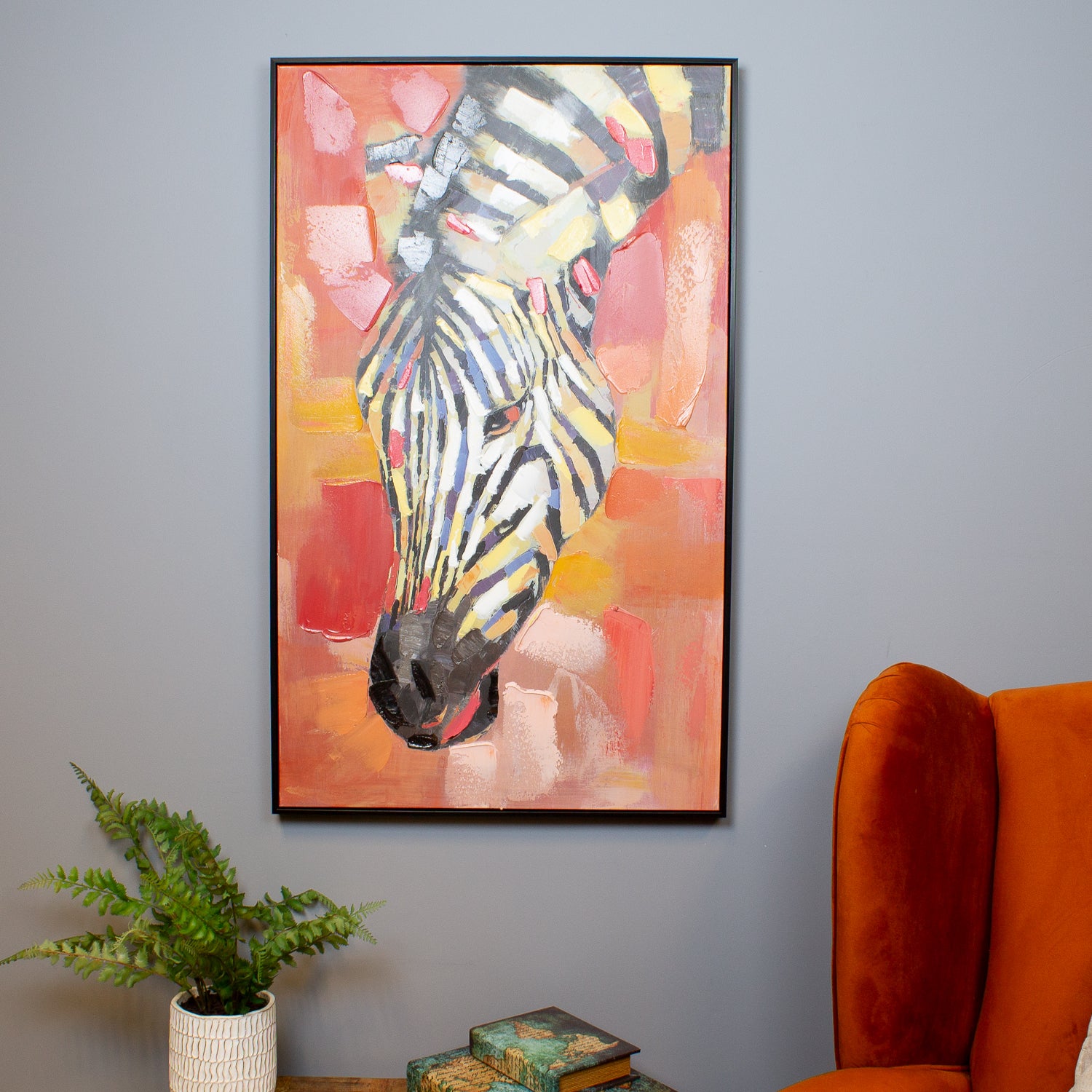 Sunset Zebra Oil Canvas