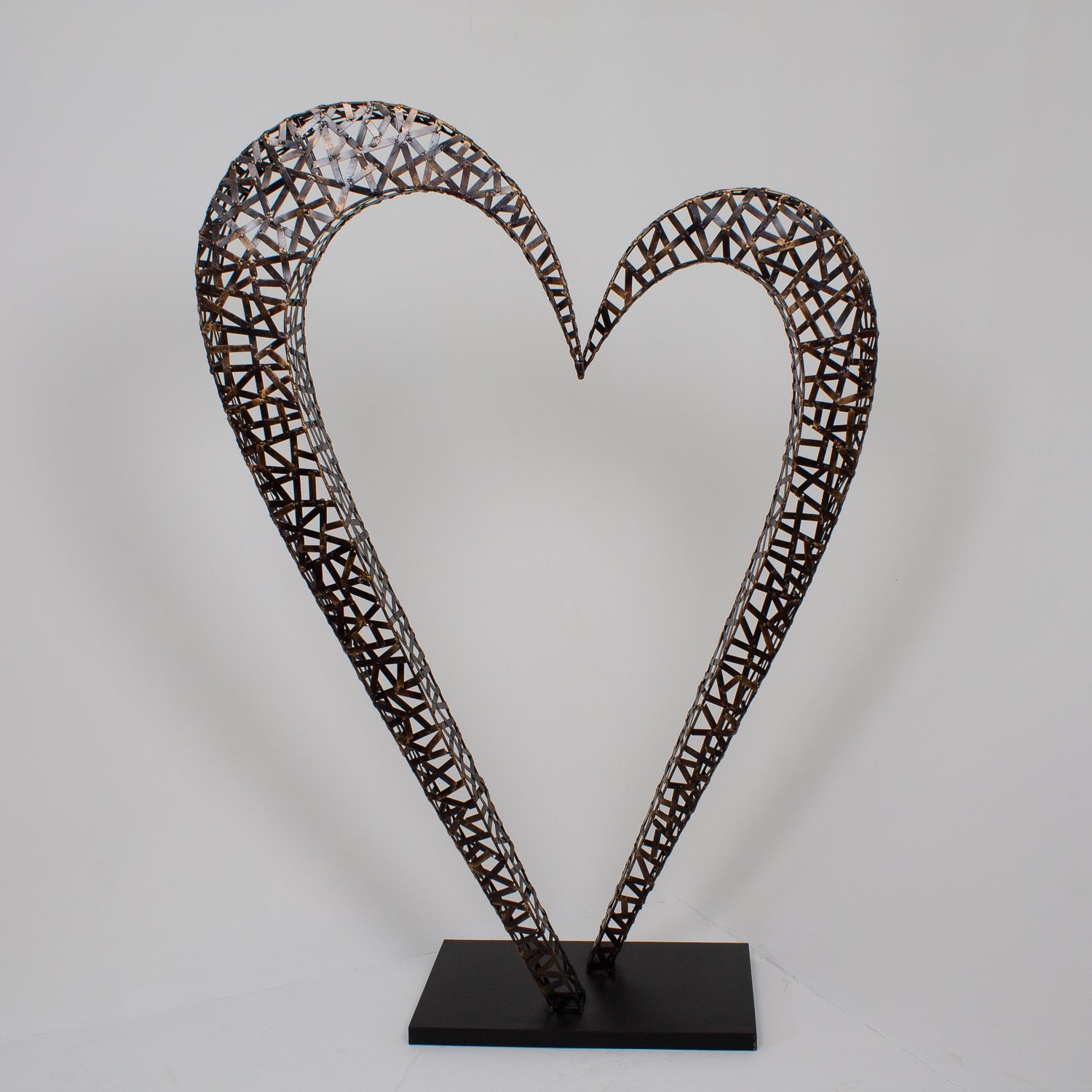 Standing Metal Heart Sculpture