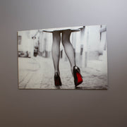Red Stilettos Tempered Glass Wall Art