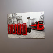 Telephone Box Tempered Glass Wall Art