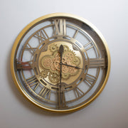 Gold Industrial Skeleton Cog Clock 88 cm