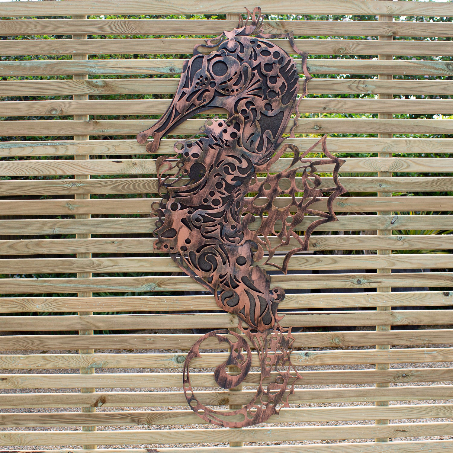 Metal Seahorse Sculpture