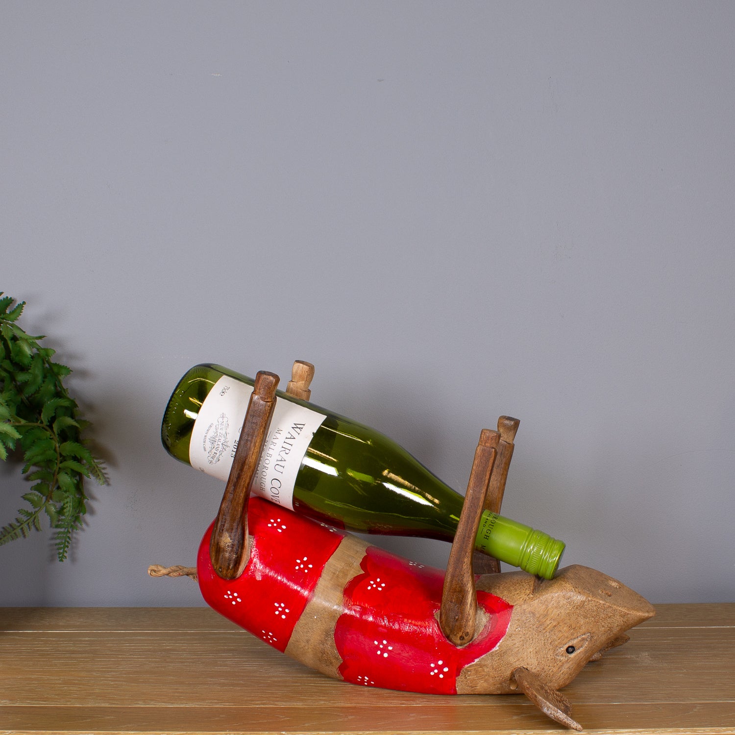 Drunk Pig Wine Holder, Red