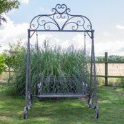 Wrought Iron 2 Seater Swing Seat, Classic Grey