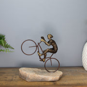 Wheelie Bike Rider Sculpture