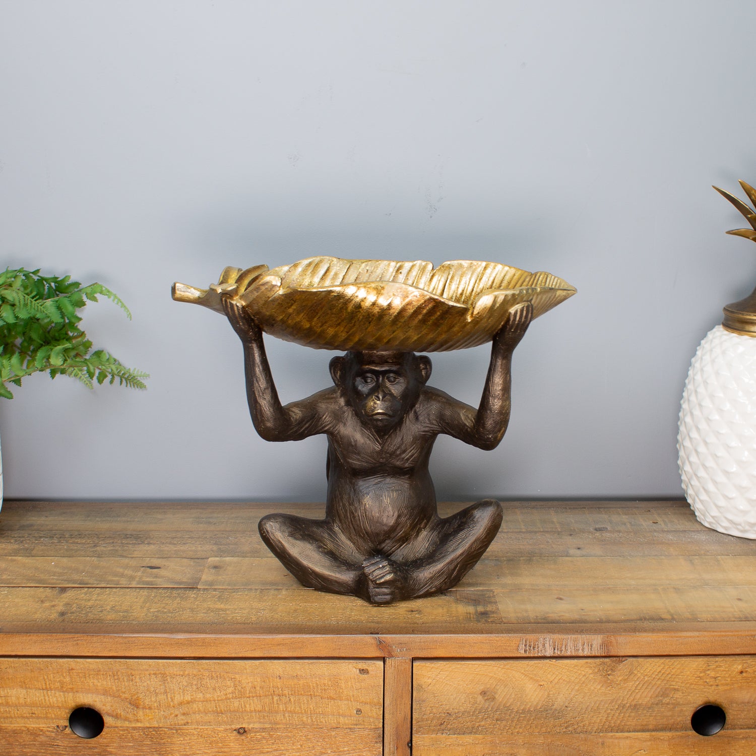 Monkey With Leaf Tray
