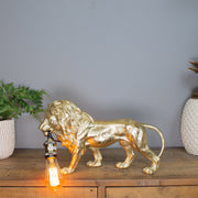 Gold Lion Lamp