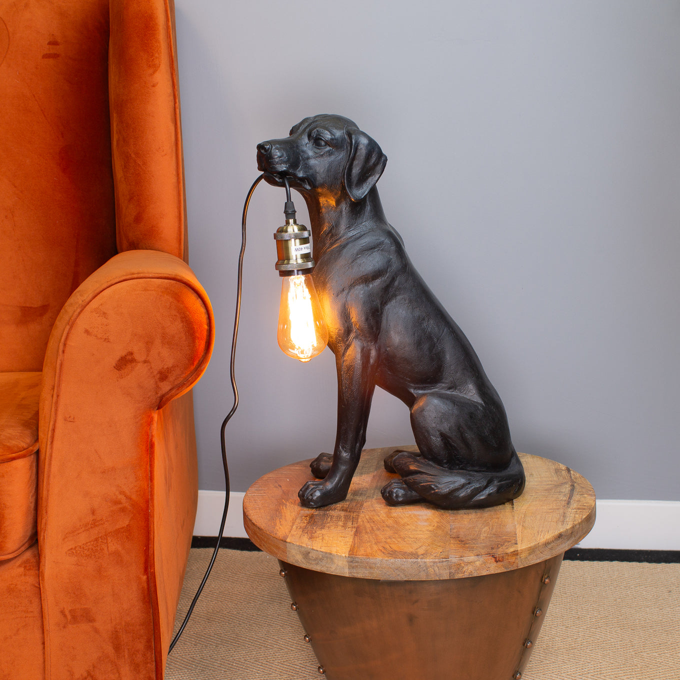 Black Labrador Lamp