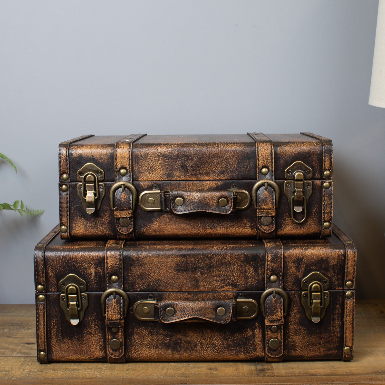 Vintage Luggage Storage Cases - Classic Brown