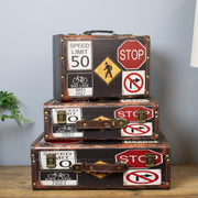 Vintage Luggage Storage Cases - Road Signs