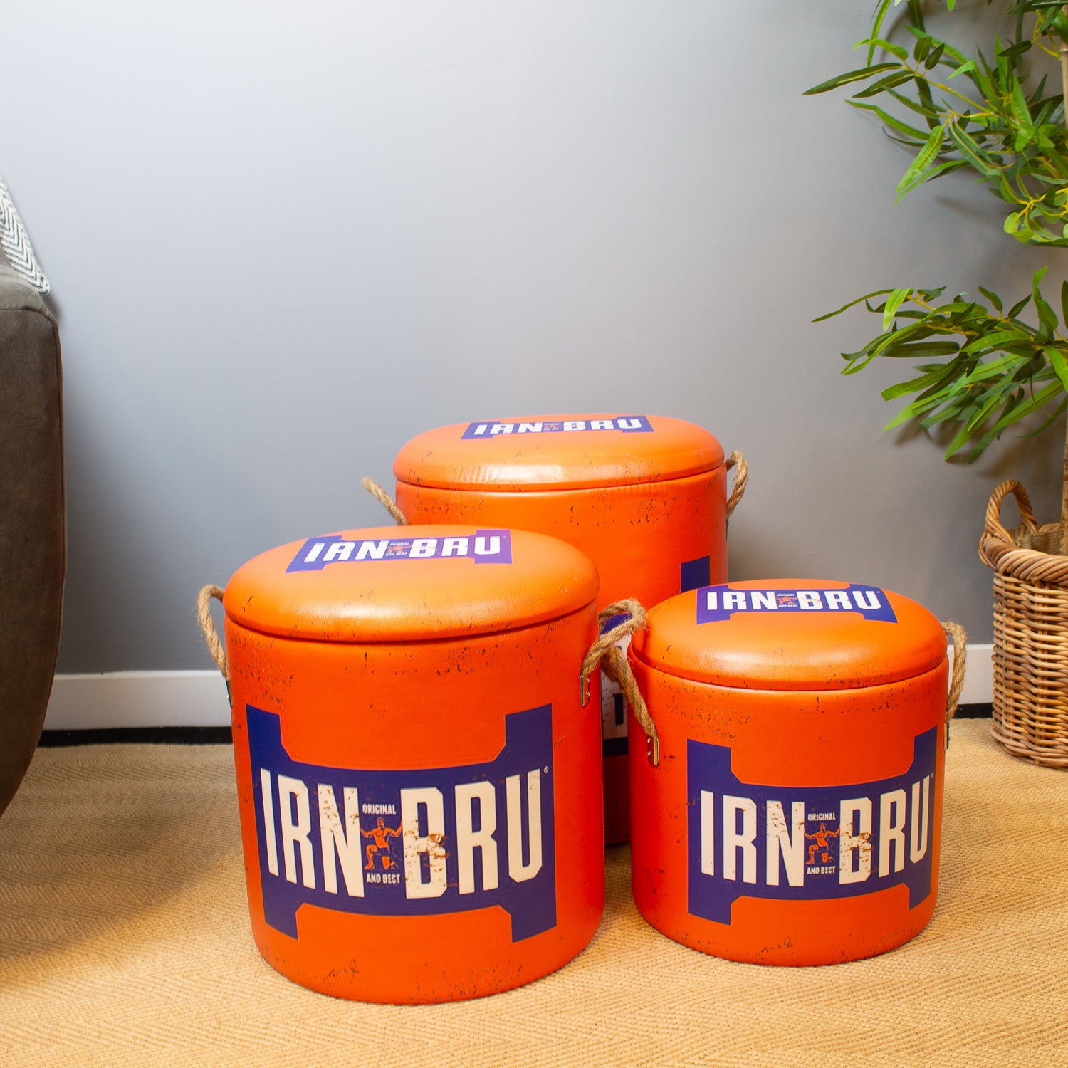 Storage Stool - Orange Fizz