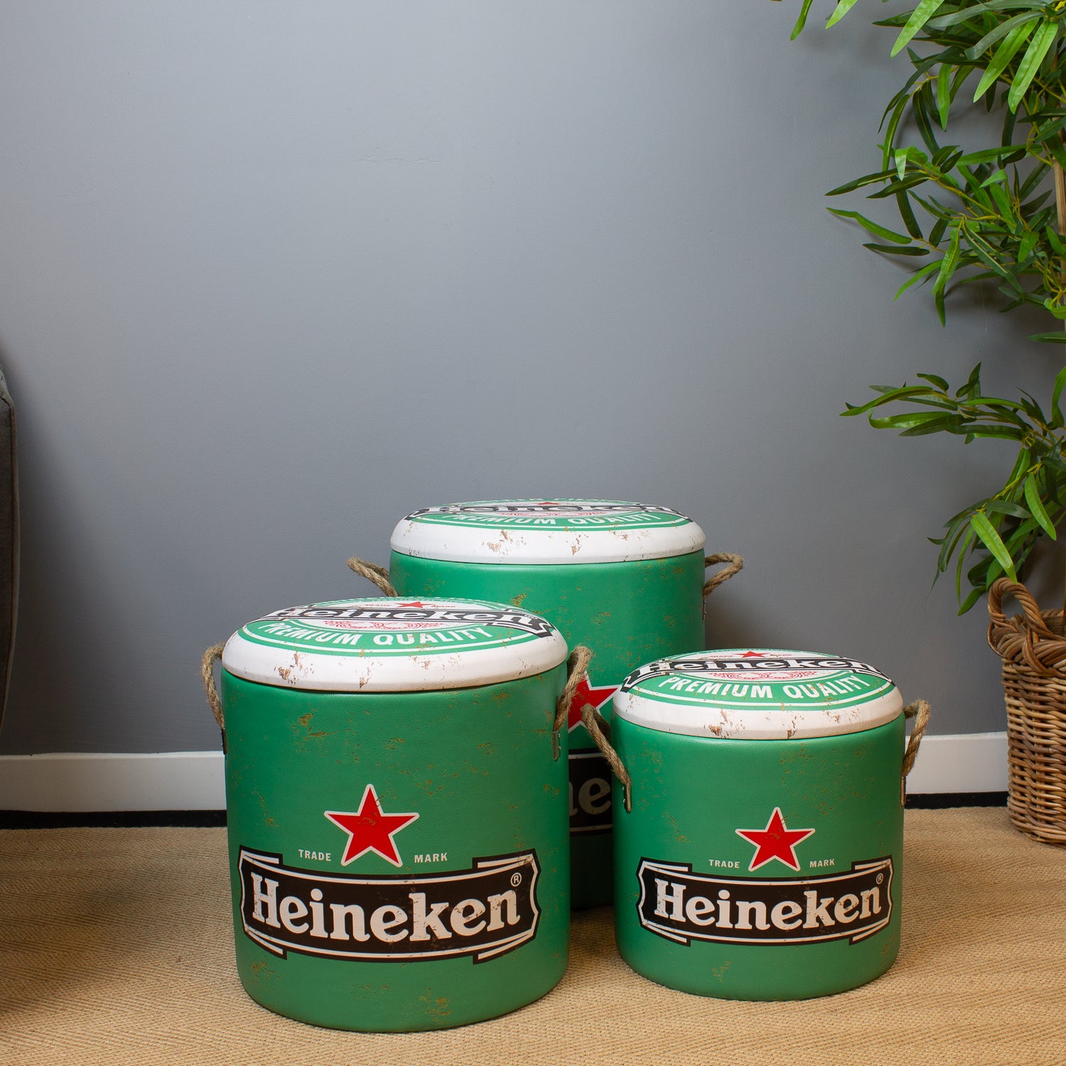 Storage Stool-Green Lager