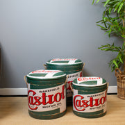 Storage Stool- Vintage Motor Oil