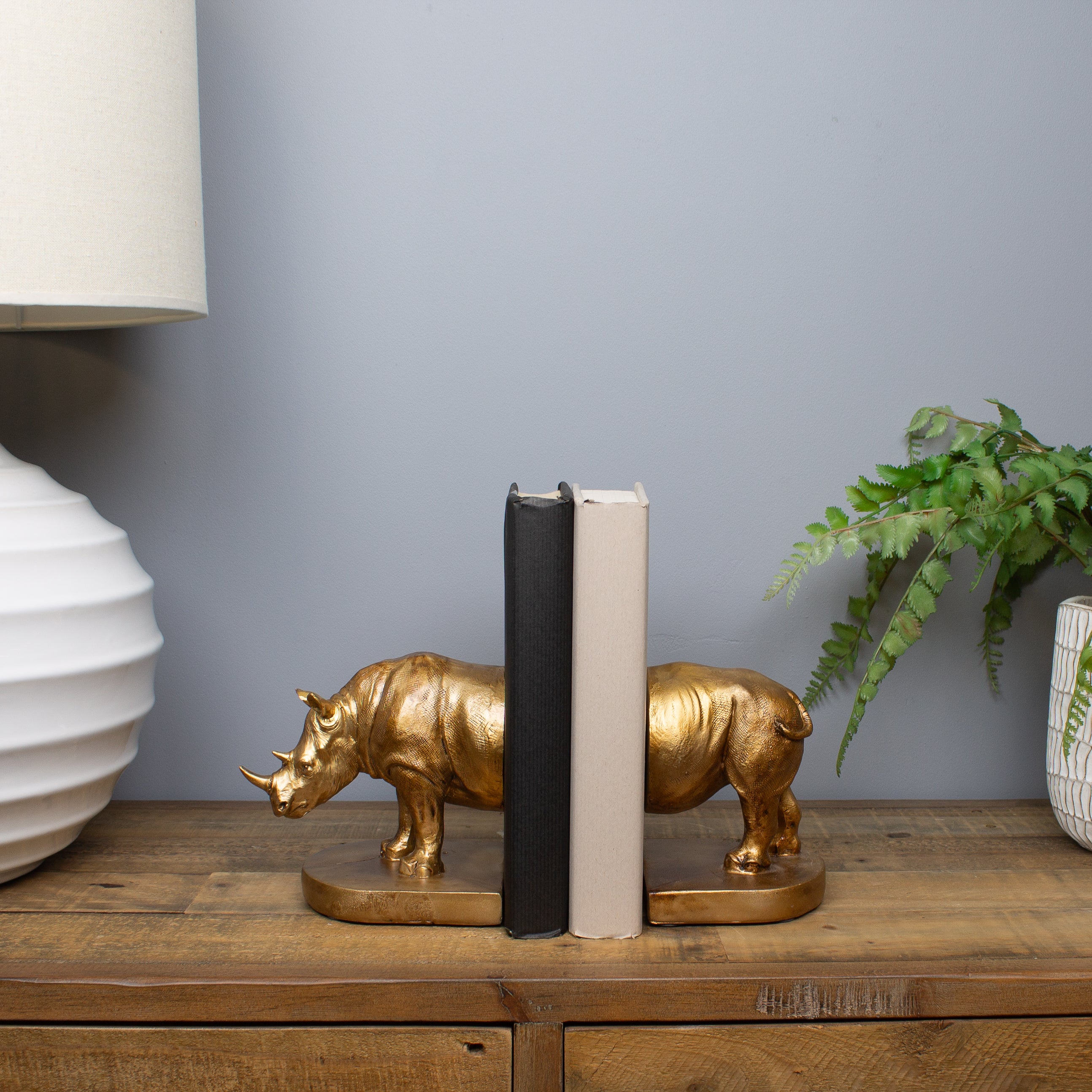Rhinoceros Bookends