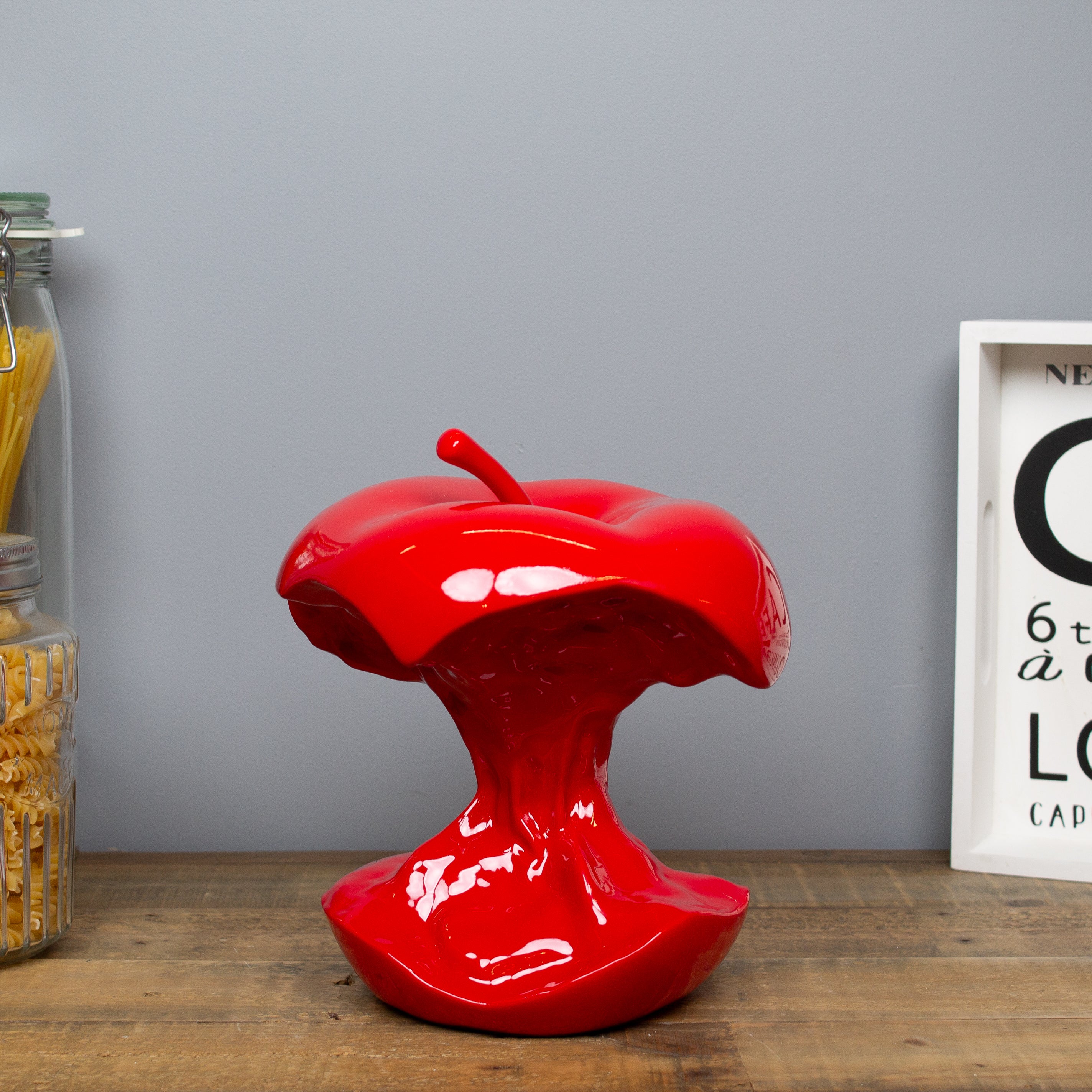 Red Apple Core Sculpture, 23 cm