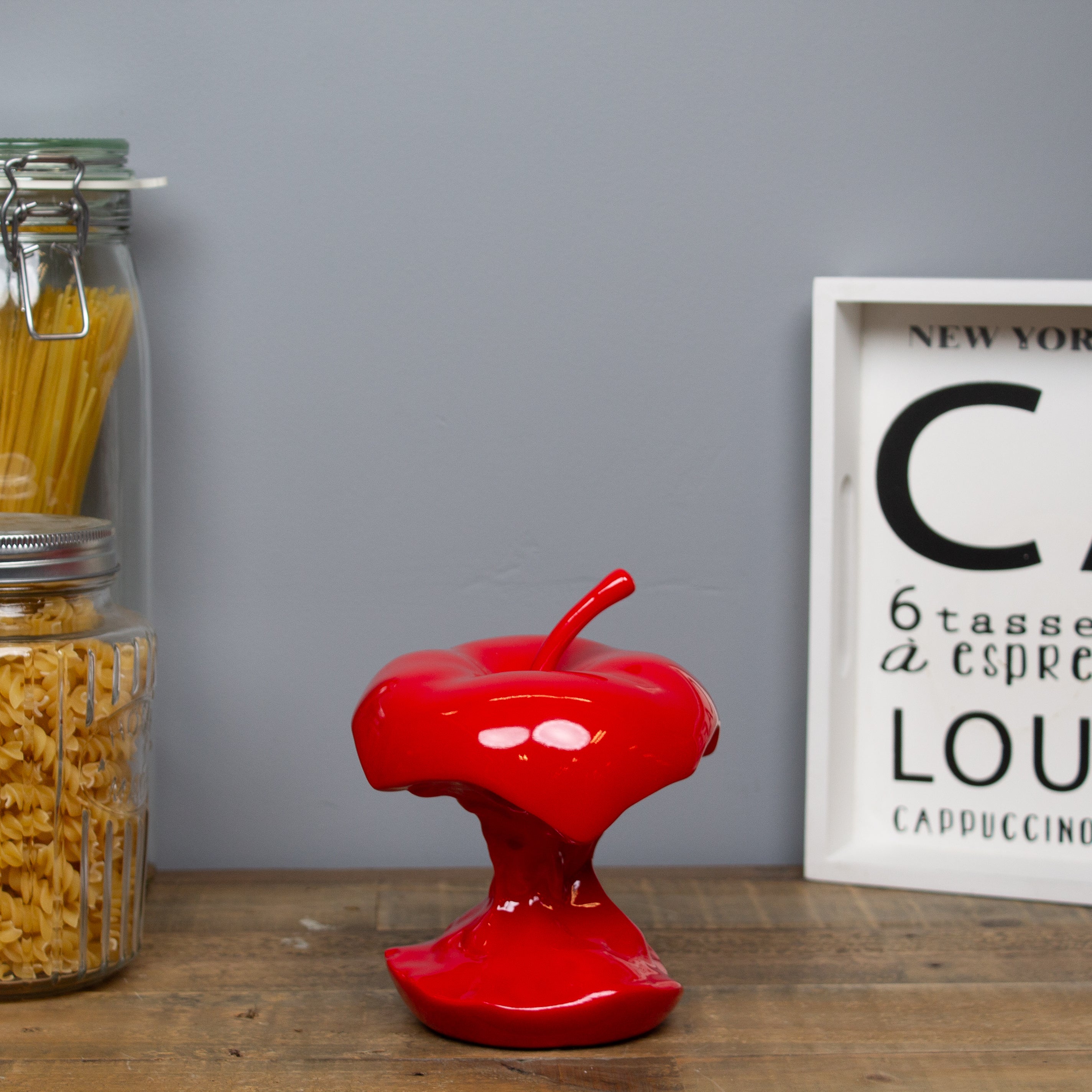 Red Apple Core Sculpture, 16 cm