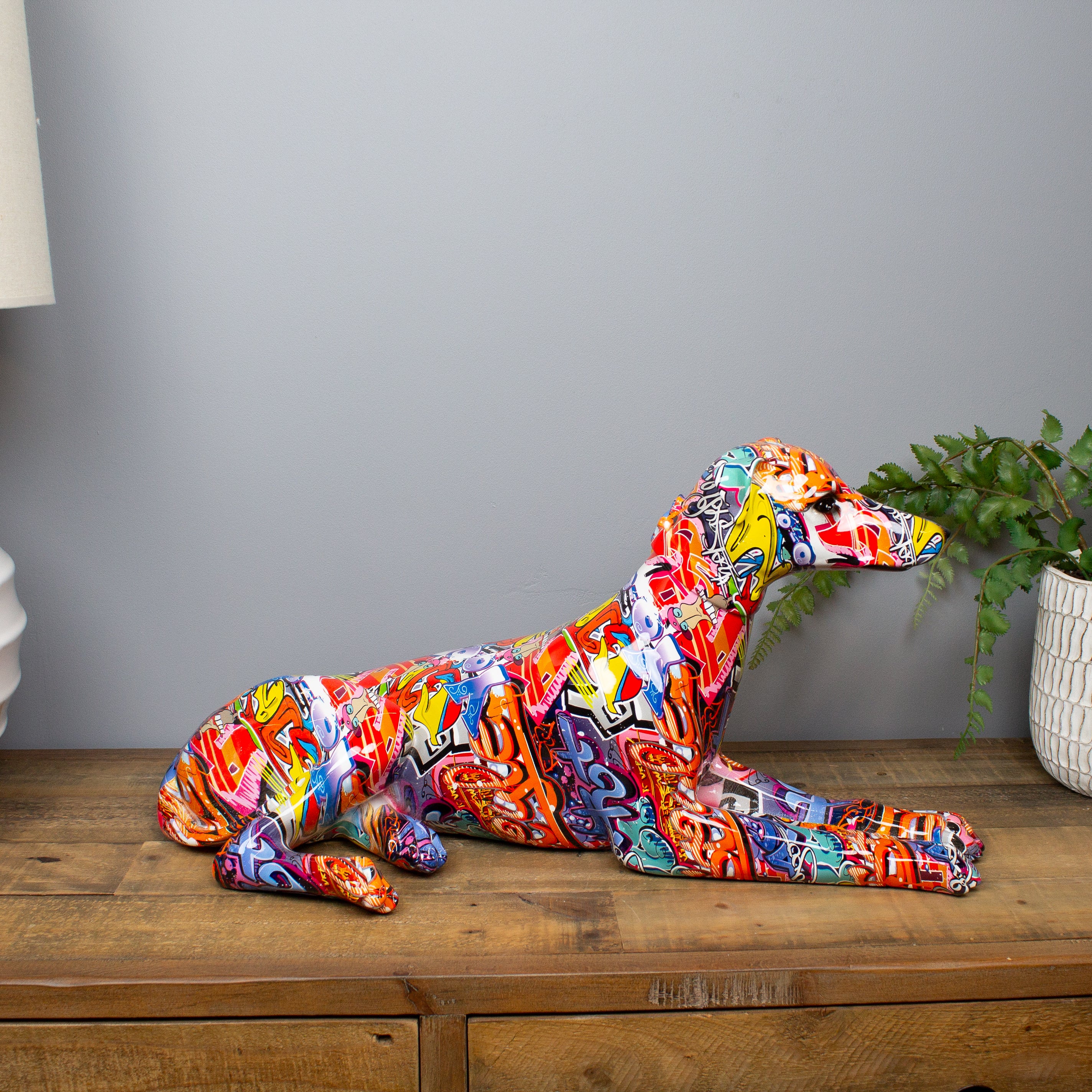 Graffiti Greyhound, 55 cm Lying